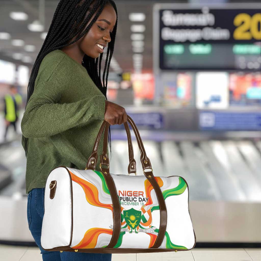Niger Republic Day Travel Bag Coat Of Arms With Flag