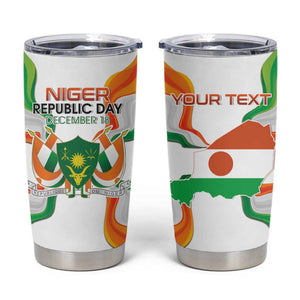 Personalized Jamhuriyar Nijar Republic Day Tumbler Cup Coat Of Arms With Flag - African Pride