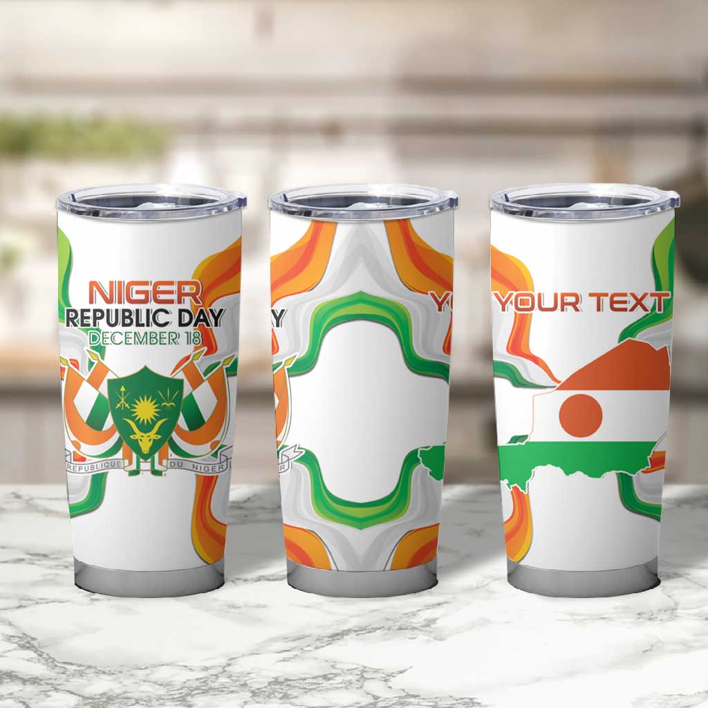 Personalized Jamhuriyar Nijar Republic Day Tumbler Cup Coat Of Arms With Flag - African Pride