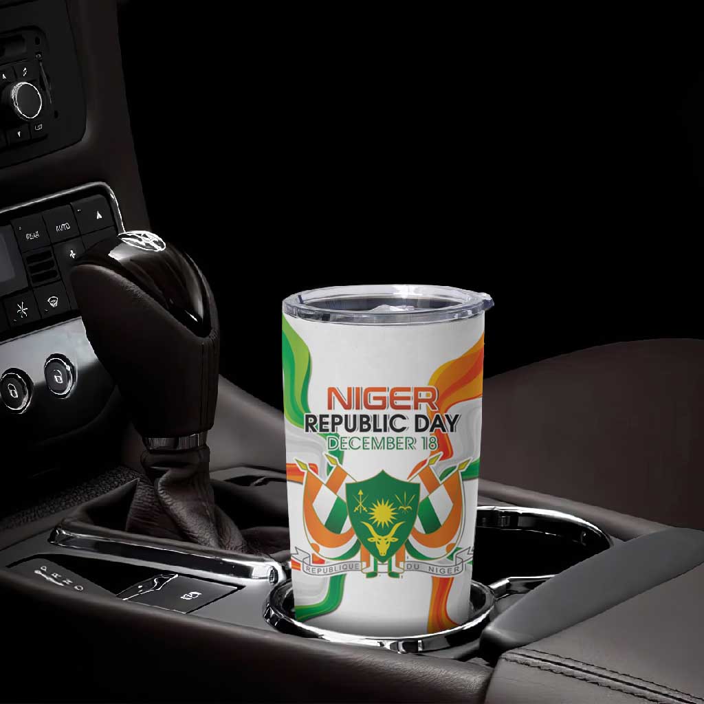 Personalized Jamhuriyar Nijar Republic Day Tumbler Cup Coat Of Arms With Flag - African Pride