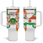 Personalized Jamhuriyar Nijar Republic Day Tumbler With Handle Coat Of Arms With Flag - African Pride
