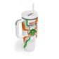 Personalized Jamhuriyar Nijar Republic Day Tumbler With Handle Coat Of Arms With Flag - African Pride
