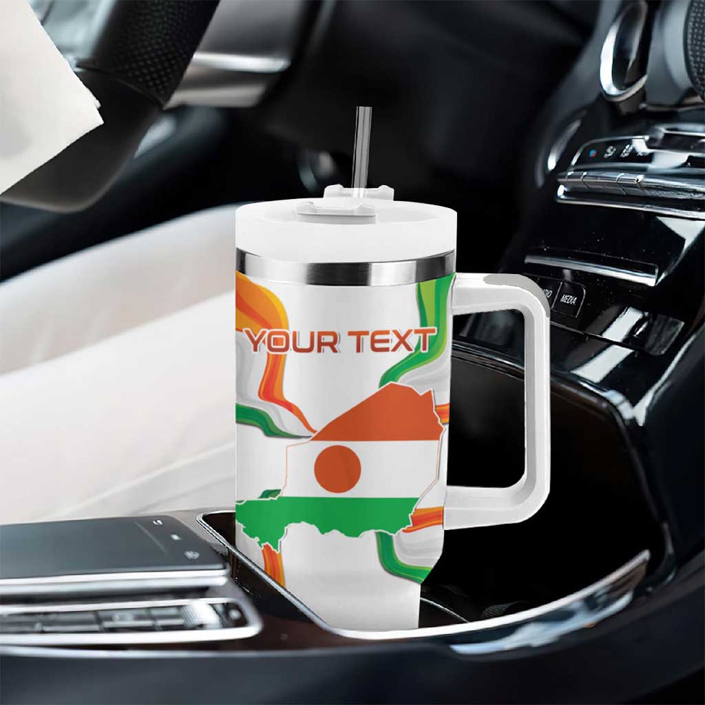 Personalized Jamhuriyar Nijar Republic Day Tumbler With Handle Coat Of Arms With Flag - African Pride