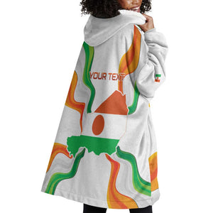 Personalized Jamhuriyar Nijar Republic Day Wearable Blanket Hoodie Coat Of Arms With Flag - African Pride