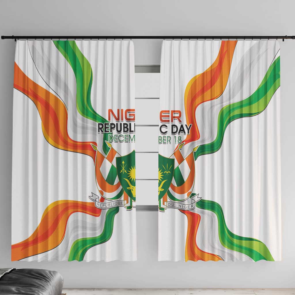 Jamhuriyar Nijar Republic Day Window Curtain Coat Of Arms With Flag - African Pride