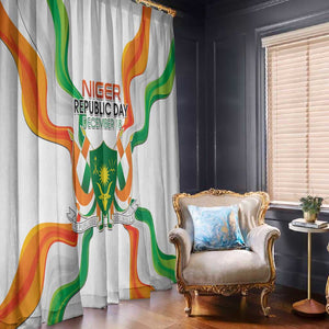 Jamhuriyar Nijar Republic Day Window Curtain Coat Of Arms With Flag - African Pride