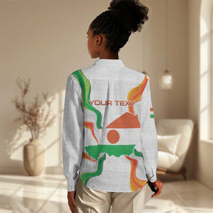 Personalized Jamhuriyar Nijar Republic Day Women Casual Shirt Coat Of Arms With Flag - African Pride