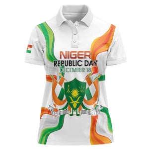 Personalized Jamhuriyar Nijar Republic Day Women Polo Shirt Coat Of Arms With Flag - African Pride