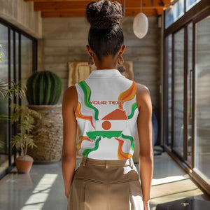 Personalized Jamhuriyar Nijar Republic Day Women Sleeveless Polo Shirt Coat Of Arms With Flag - African Pride