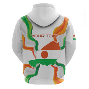 Personalized Jamhuriyar Nijar Republic Day Zip Hoodie Coat Of Arms With Flag - African Pride