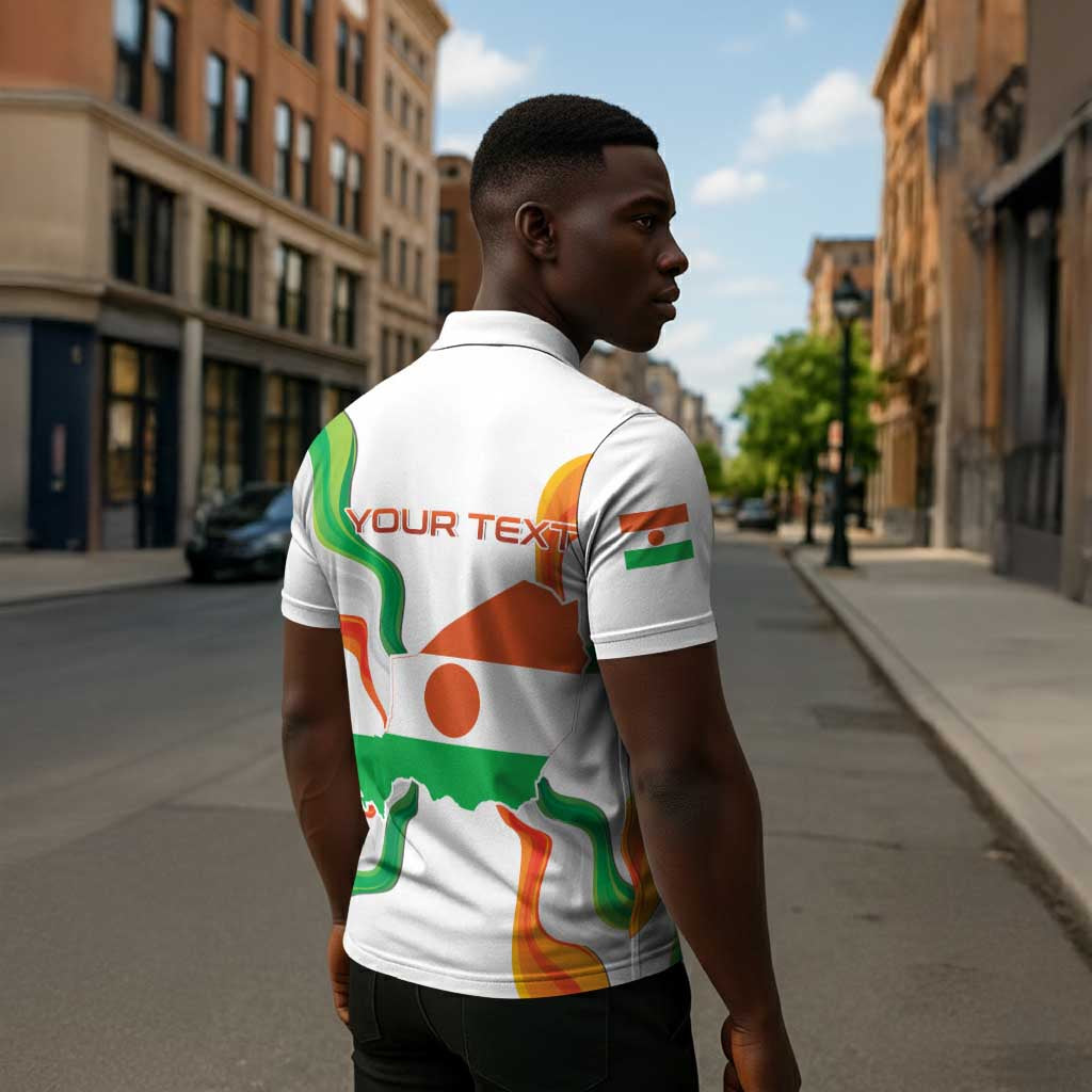 Personalized Niger Republic Day Zipper Polo Shirt Coat Of Arms With Flag