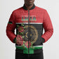 Personalized Libya Independence Day Bomber Puffer Jacket Pomegranate Blossom With Libyan Seal