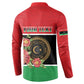 Personalized Libya Independence Day Button Sweatshirt Pomegranate Blossom With Libyan Seal