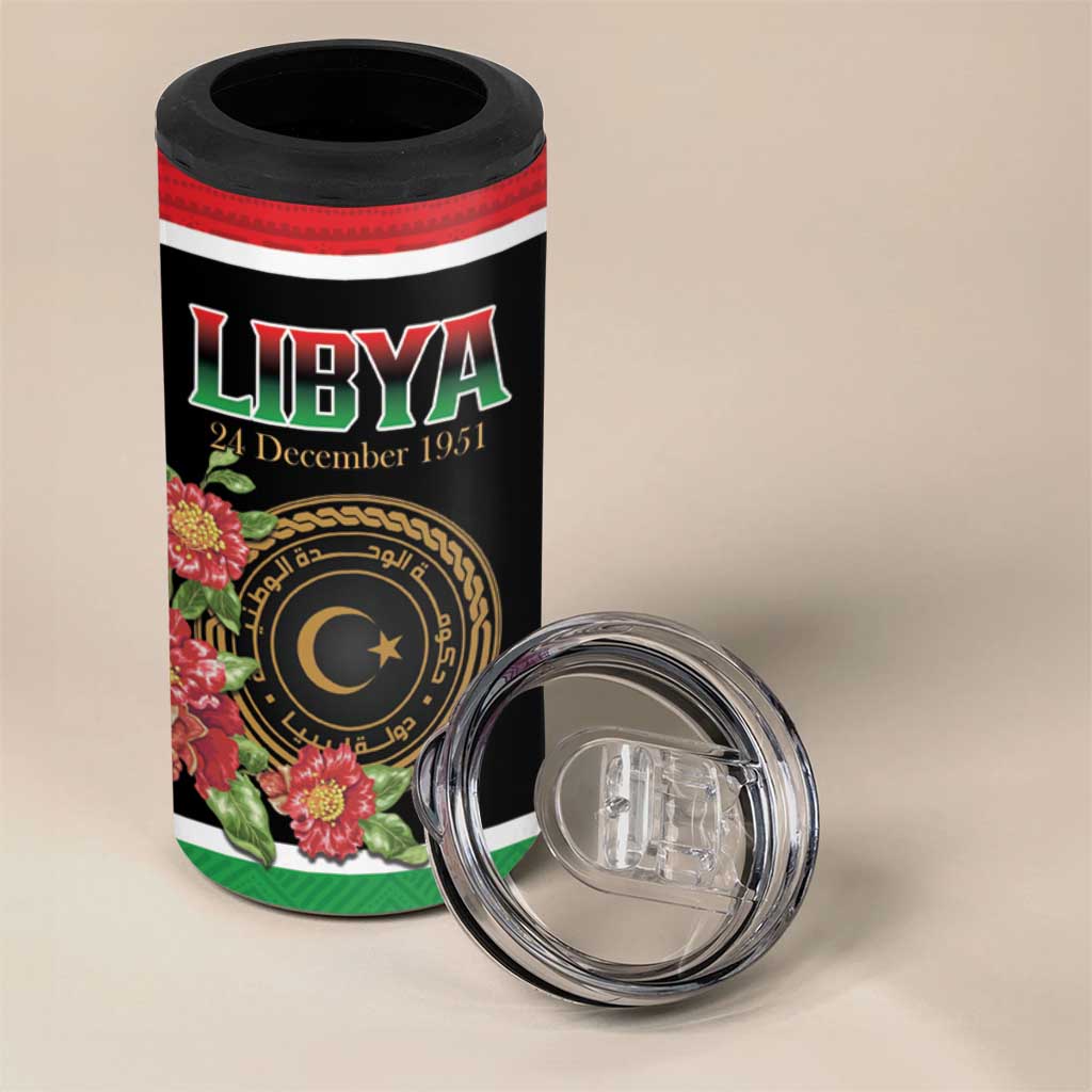 Personalized Happy Libya 4 in 1 Can Cooler Tumbler Independence Day - African Pride