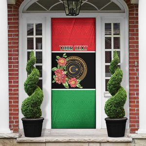 Personalized Libya Independence Day Door Cover Pomegranate Blossom With Libyan Seal