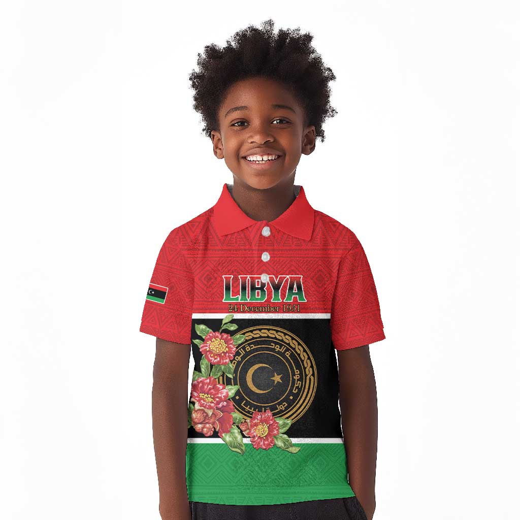 Personalized Happy Libya Kid Polo Shirt Independence Day - African Pride