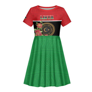 Personalized Happy Libya Kid Short Sleeve Dress Independence Day - African Pride