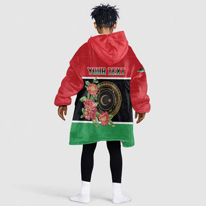 Personalized Happy Libya Kid Wearable Blanket Hoodie Independence Day - African Pride
