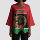 Personalized Libya Independence Day Kimono Sleeve Blouse Pomegranate Blossom With Libyan Seal