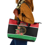 Happy Libya Leather Tote Bag Independence Day - African Pride