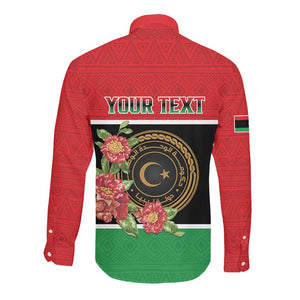 Personalized Happy Libya Long Sleeve Button Shirt Independence Day - African Pride