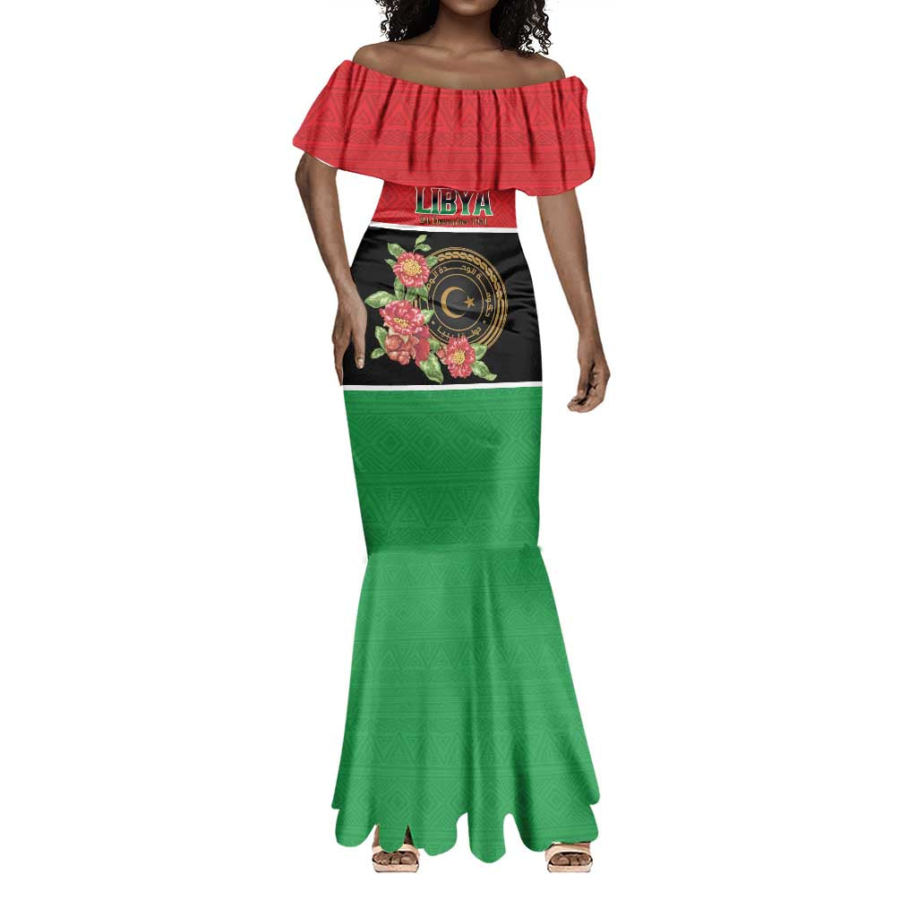 Personalized Happy Libya Mermaid Dress Independence Day - African Pride