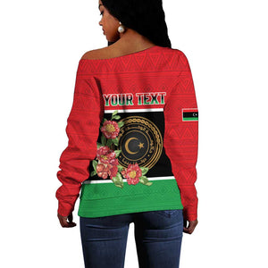 Personalized Happy Libya Off Shoulder Sweater Independence Day - African Pride