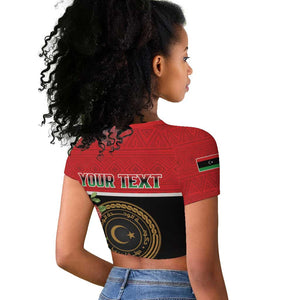 Personalized Happy Libya Raglan Cropped T shirt Independence Day - African Pride