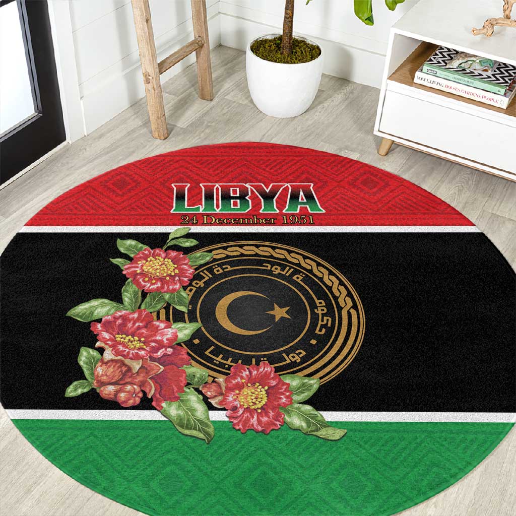 Happy Libya Round Carpet Independence Day by African Pride