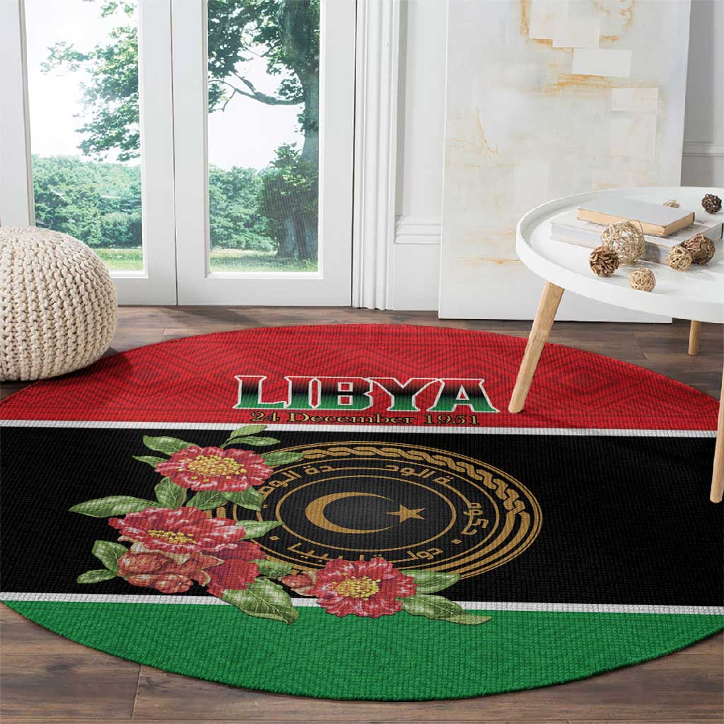 Happy Libya Round Carpet Independence Day - African Pride