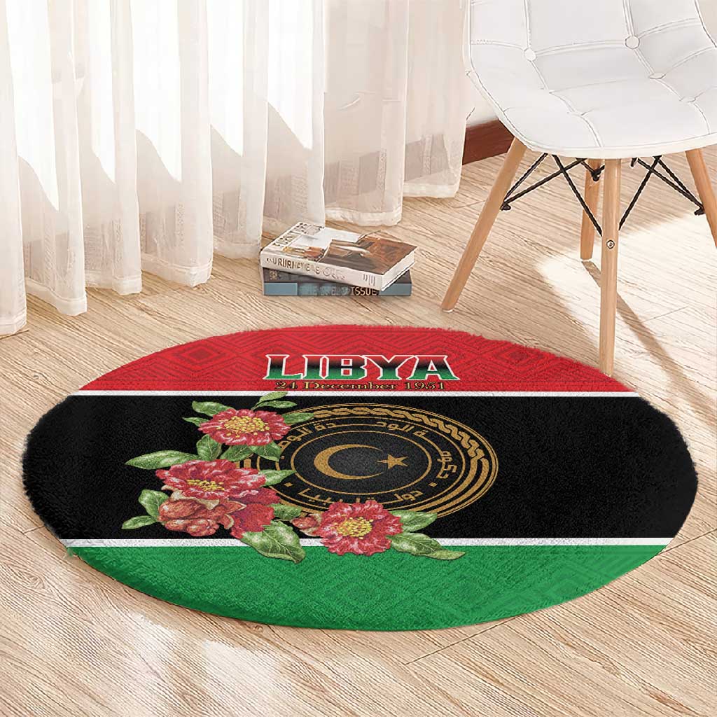 Happy Libya Round Carpet Independence Day - African Pride