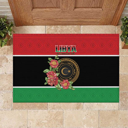 Happy Libya Rubber Doormat Independence Day - African Pride