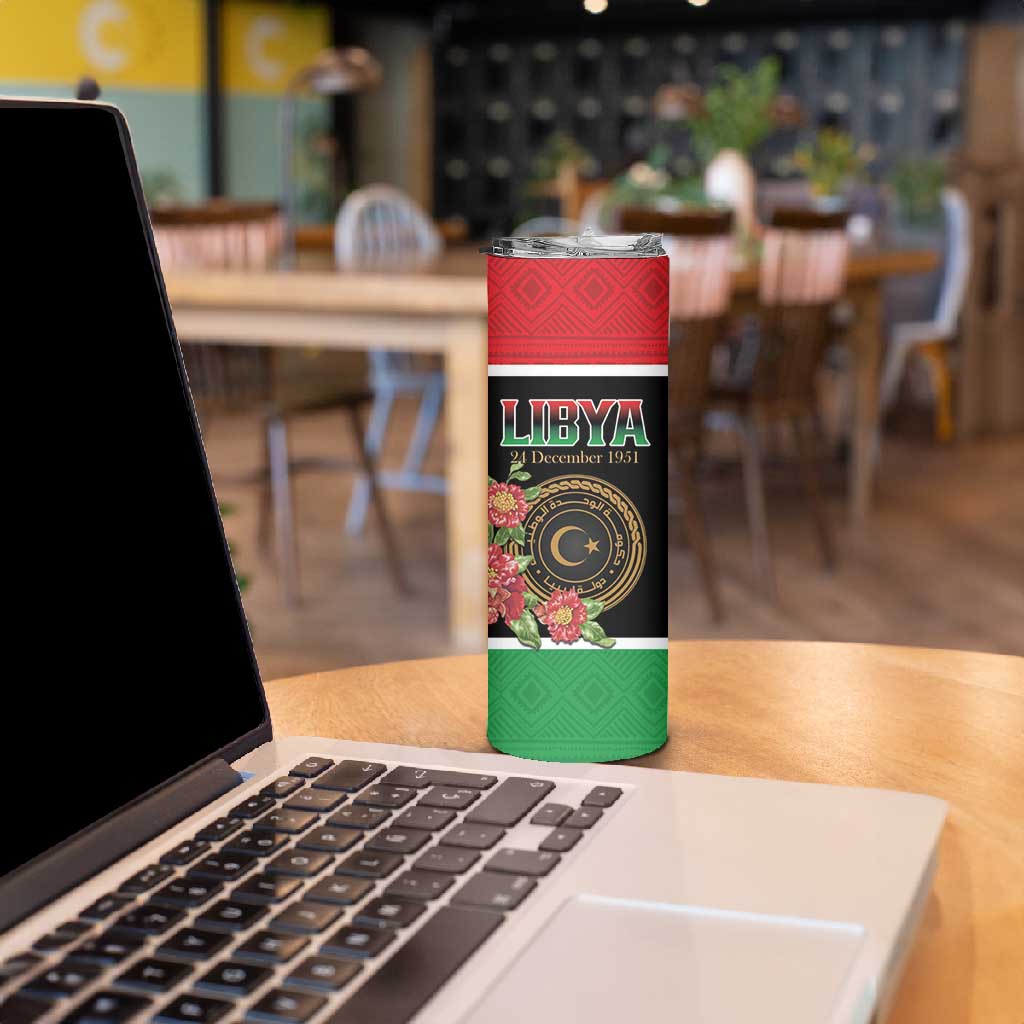Personalized Happy Libya Skinny Tumbler Independence Day - African Pride