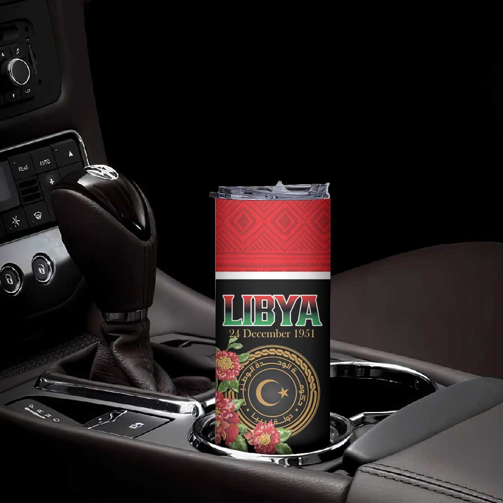 Personalized Happy Libya Skinny Tumbler Independence Day - African Pride