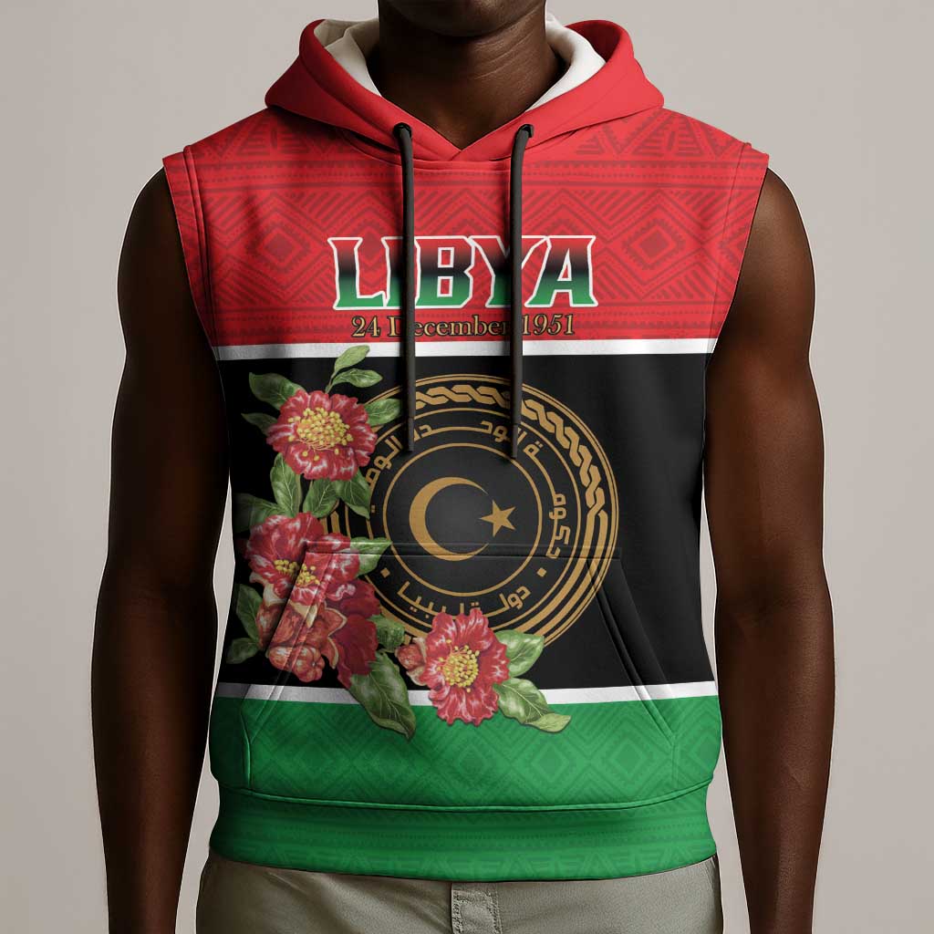 Personalized Happy Libya Sleeveless Hoodie Independence Day - African Pride
