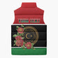 Personalized Libya Independence Day Sleeveless Puffer Jacket Pomegranate Blossom With Libyan Seal