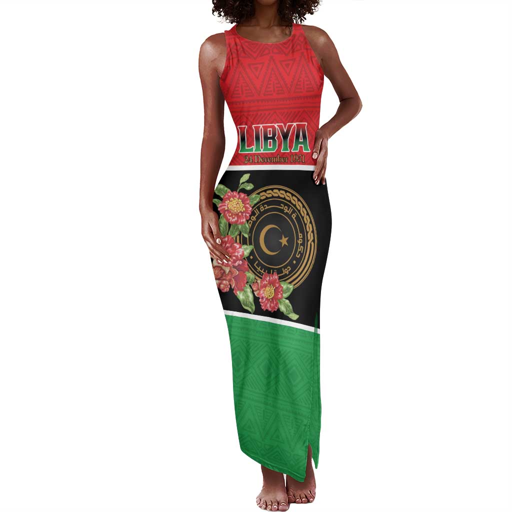 Personalized Happy Libya Tank Maxi Dress Independence Day - African Pride