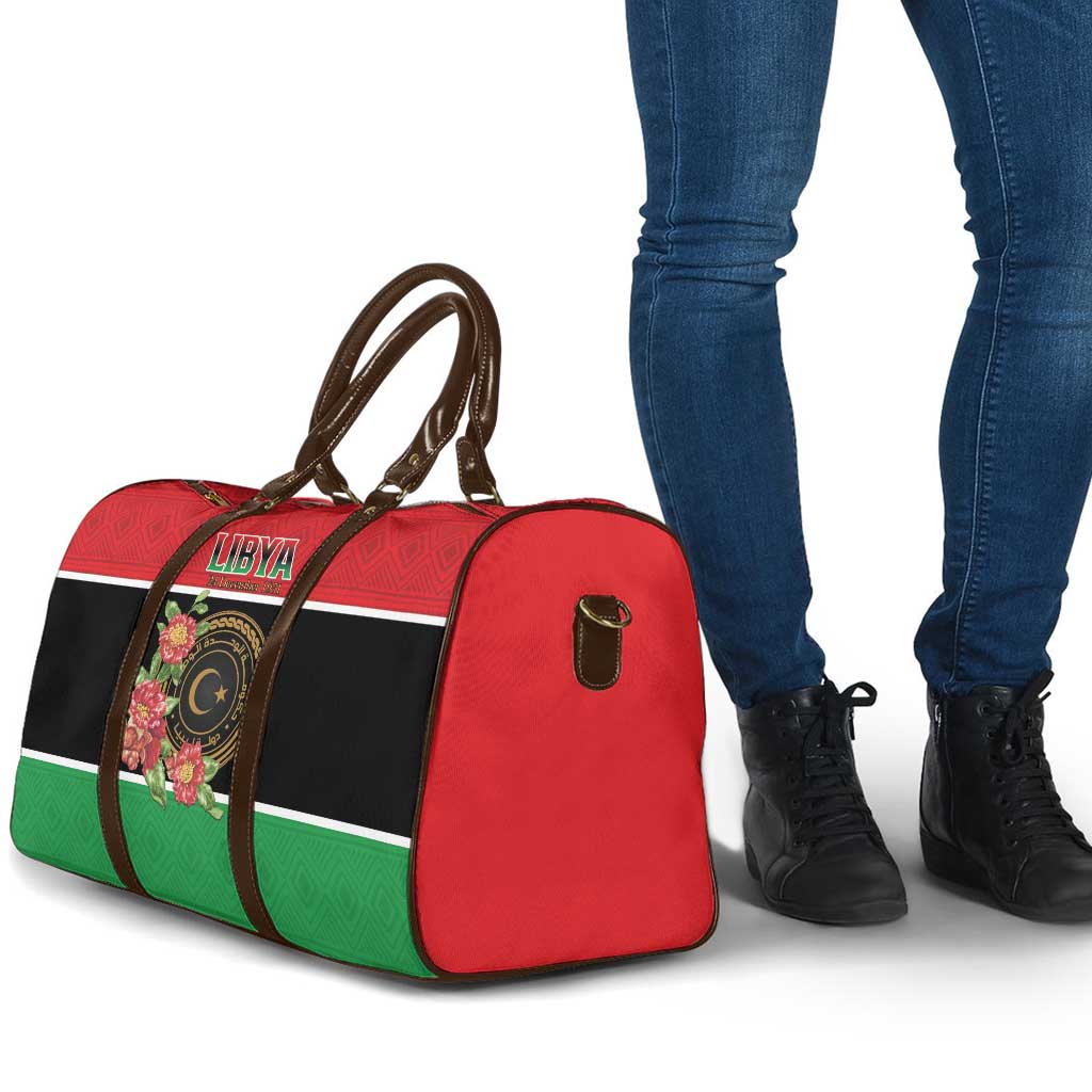 Libya Independence Day Travel Bag Pomegranate Blossom With Libyan Seal