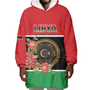 Personalized Happy Libya Wearable Blanket Hoodie Independence Day - African Pride