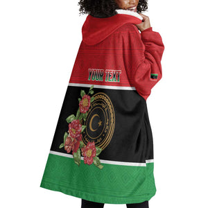 Personalized Happy Libya Wearable Blanket Hoodie Independence Day - African Pride
