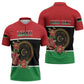 Personalized Libya Independence Day Zipper Polo Shirt Pomegranate Blossom With Libyan Seal