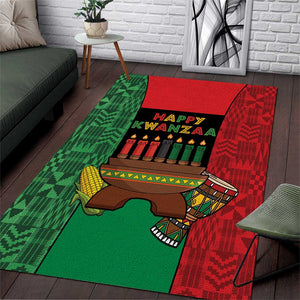Happy Kwanzaa Holidays Area Rug Kente Pattern - African Pride