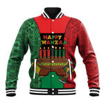 Personalized Happy Kwanzaa Holidays Baseball Jacket Kente Pattern - African Pride