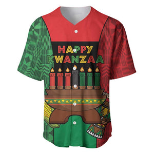 Personalized Happy Kwanzaa Holidays Baseball Jersey Kente Pattern - African Pride
