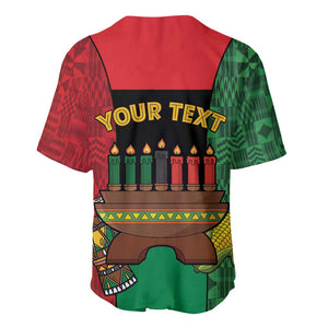 Personalized Happy Kwanzaa Holidays Baseball Jersey Kente Pattern - African Pride