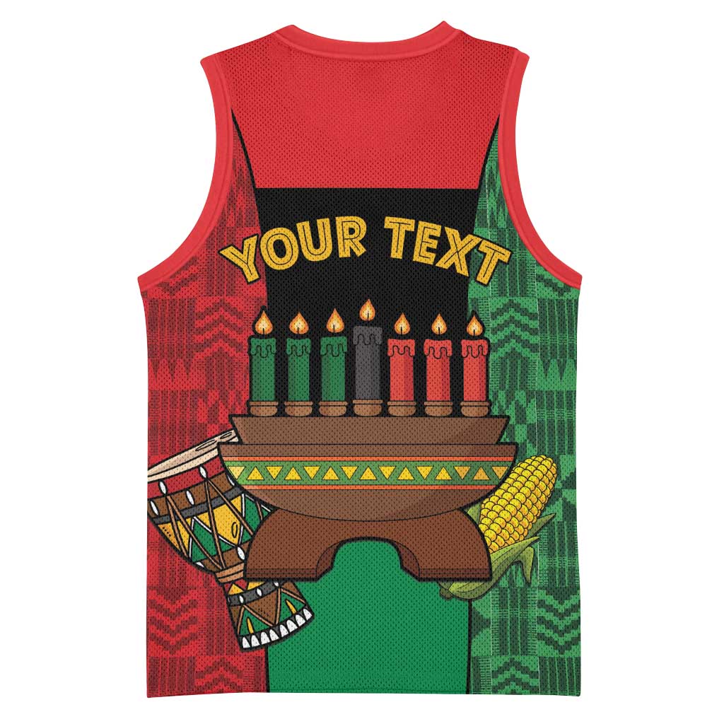 Personalized Happy Kwanzaa Holidays Basketball Jersey Kente Pattern - African Pride