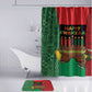 Happy Kwanzaa Bathroom Set Kinara With Kente Pattern