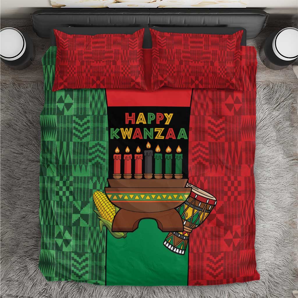 Happy Kwanzaa Holidays Bedding Set Kente Pattern - African Pride