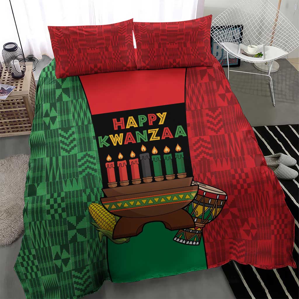 Happy Kwanzaa Holidays Bedding Set Kente Pattern - African Pride