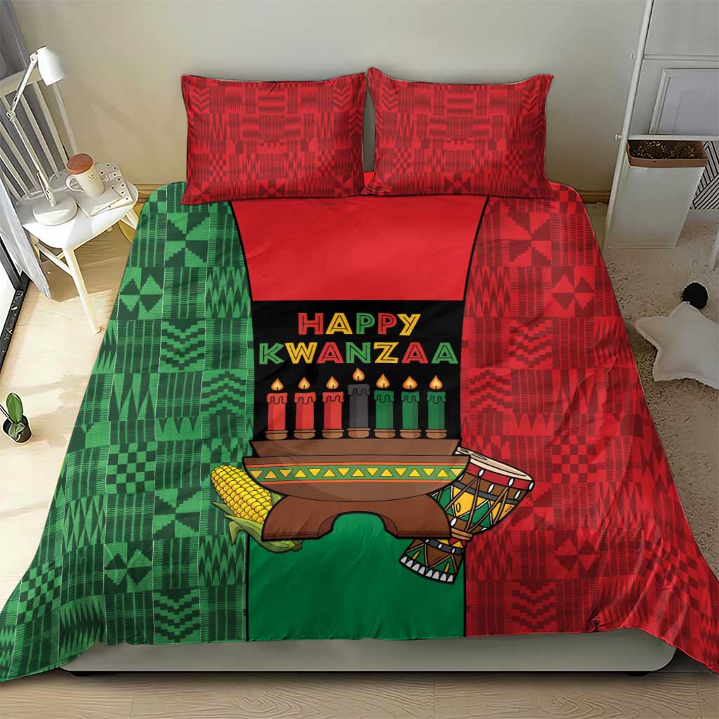 Happy Kwanzaa Holidays Bedding Set Kente Pattern - African Pride